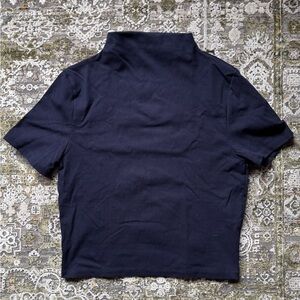 Banana Republic Navy Mock Neck Crop Top
